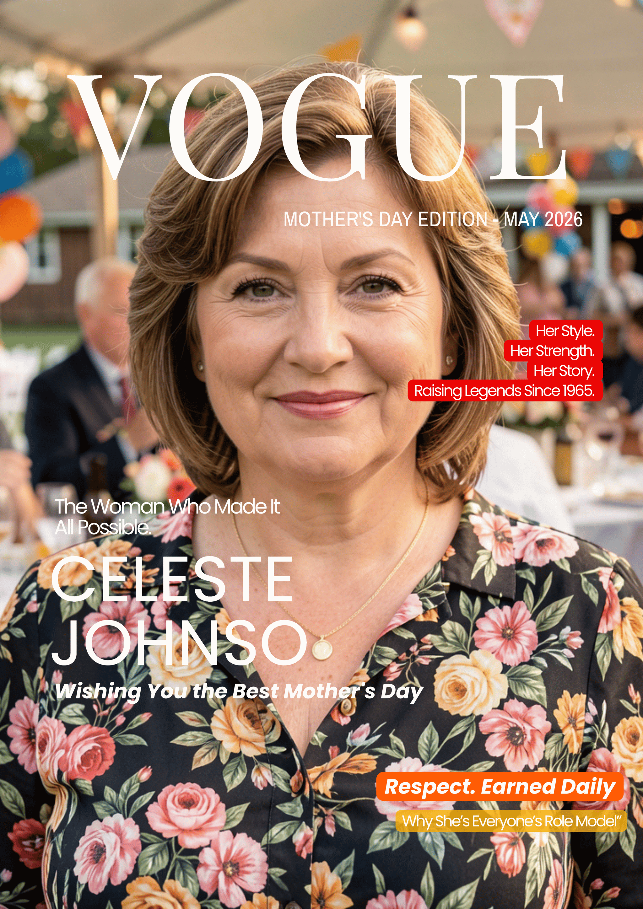 Mother's Day Gift magazine cover template